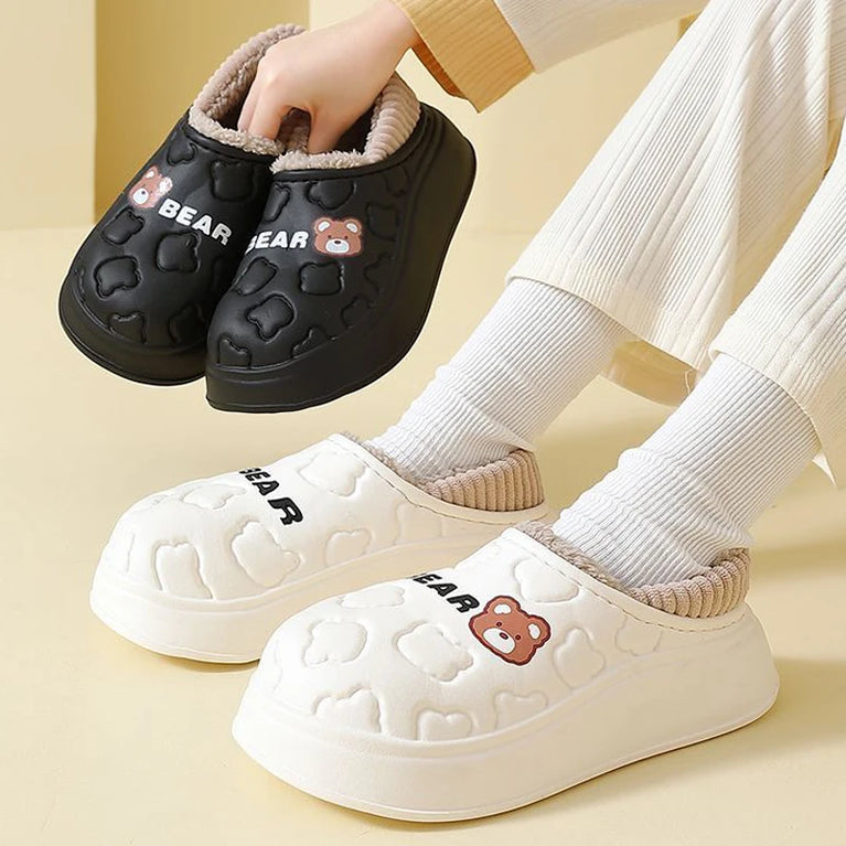 Waterproof Plush Winter Slippers | Warm Anti-Slip Home Shoes