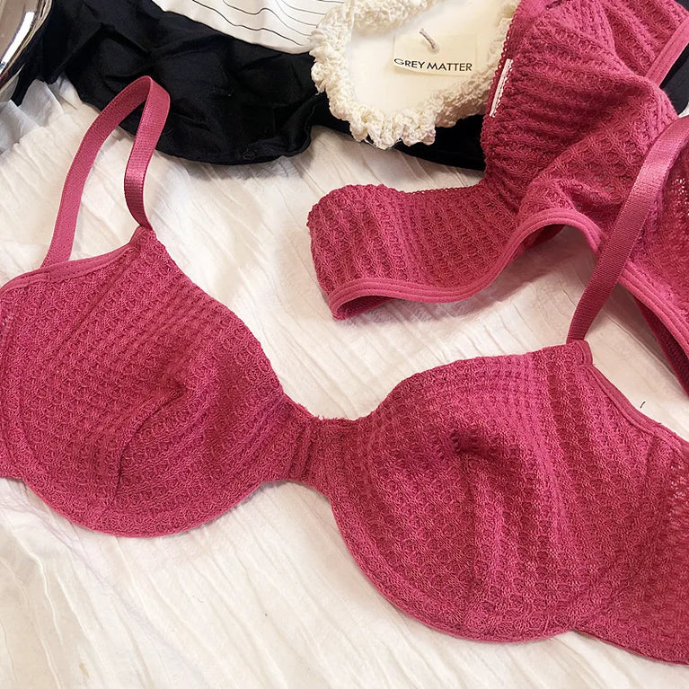 Plunge Push Up Wire-Free Bra & Brief Set – Seamless Sexy Lingerie