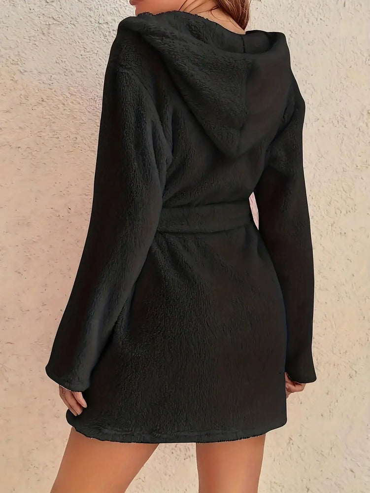 Women’s Thick Hooded Fleece Robe | Cozy Winter Bathrobe