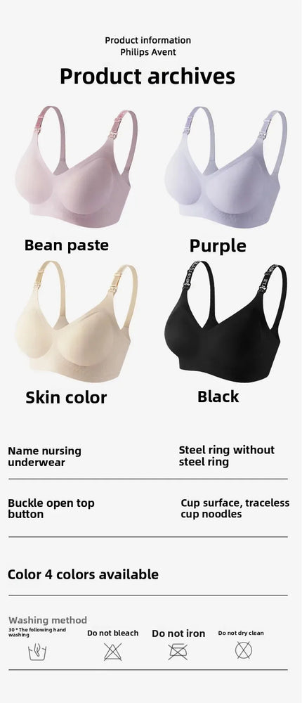 Seamless Letter-Strap Nursing Bra | Anti-Sagging Summer Fit