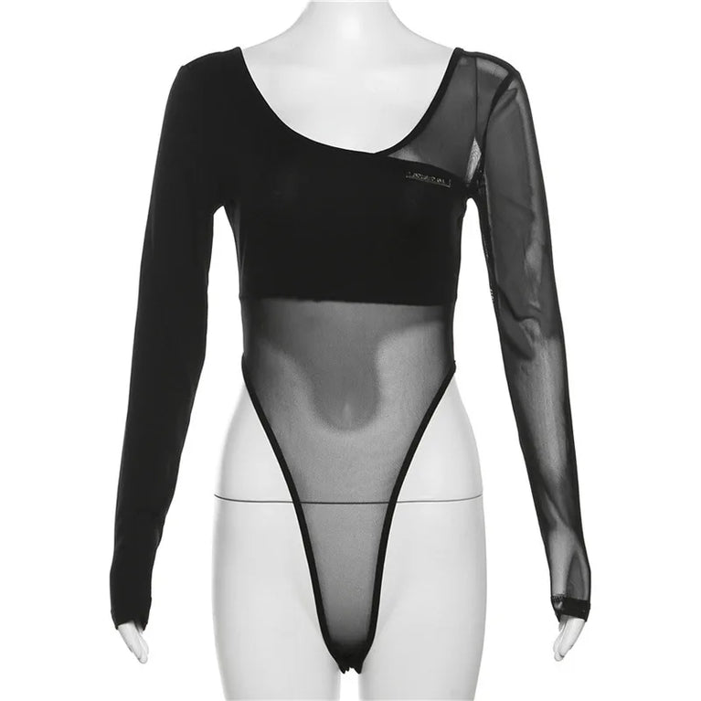 Long Sleeve Bodysuit | Sexy V-Neck Bodycon