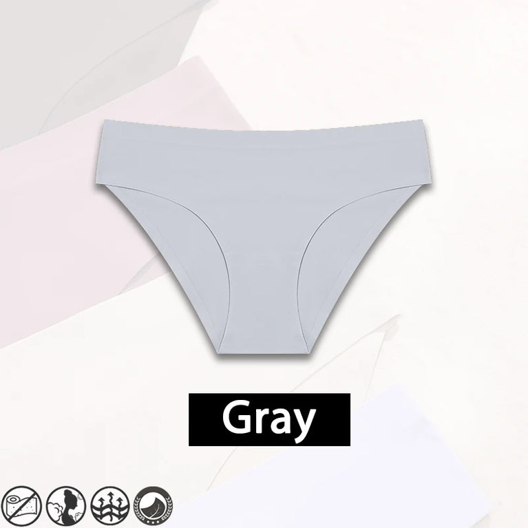 Sexy Ice Silk Women's Underwear – Low-Waist Seamless Invisible Briefs