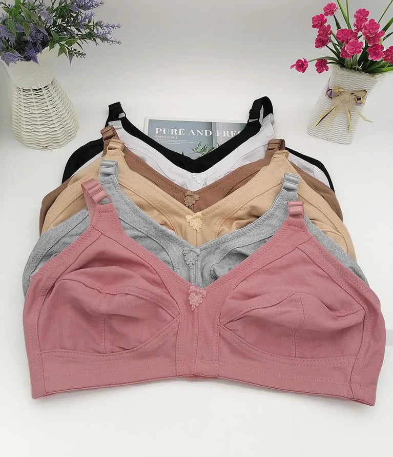Bamboo Fiber Wireless Bra – Full Coverage Lace Comfort