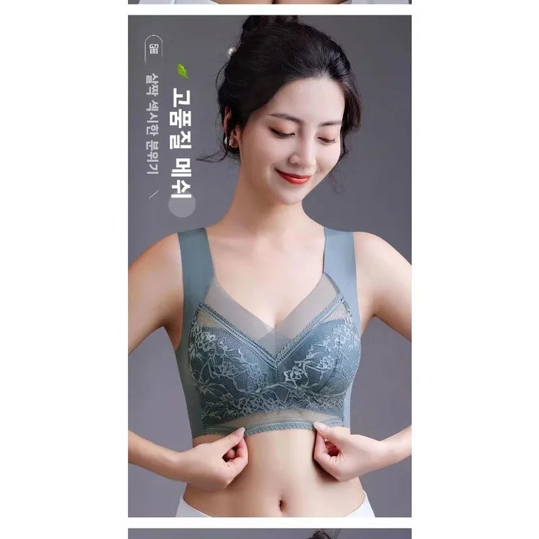 L–6XL Ice Silk Seamless Bra | Plus Size Wireless Push-Up