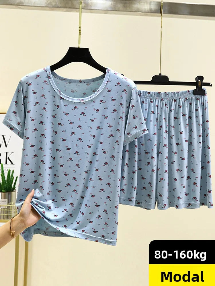 Women’s Modal Floral Pajama Set | Short Sleeve & Shorts