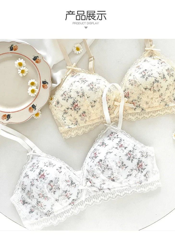 French Lace Bralette | Seamless Transparent Lingerie