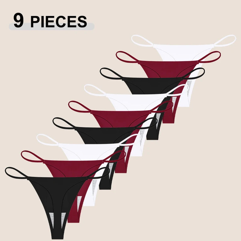 9pc Ice Silk Thongs | Traceless Ultra-Thin G-Strings