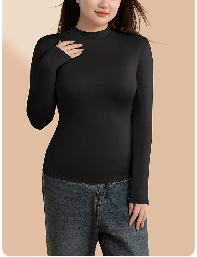 Women’s Half-High Collar Thermal Top | Silky Viscose Base Layer