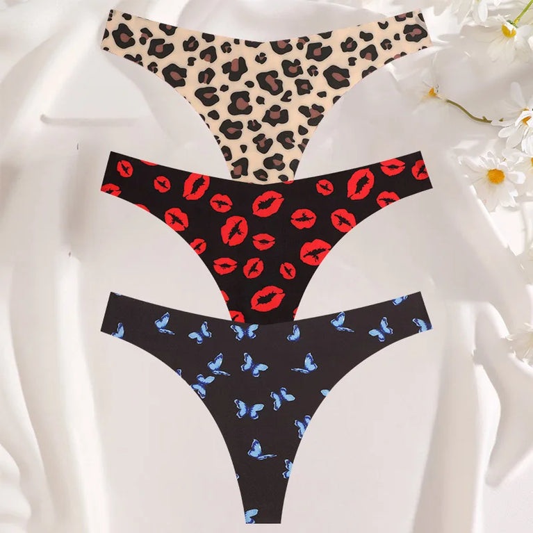 3-Pcs Sexy Colorful G-String Set – Seamless Low-Rise Bikini Thongs for Women (S-XL)