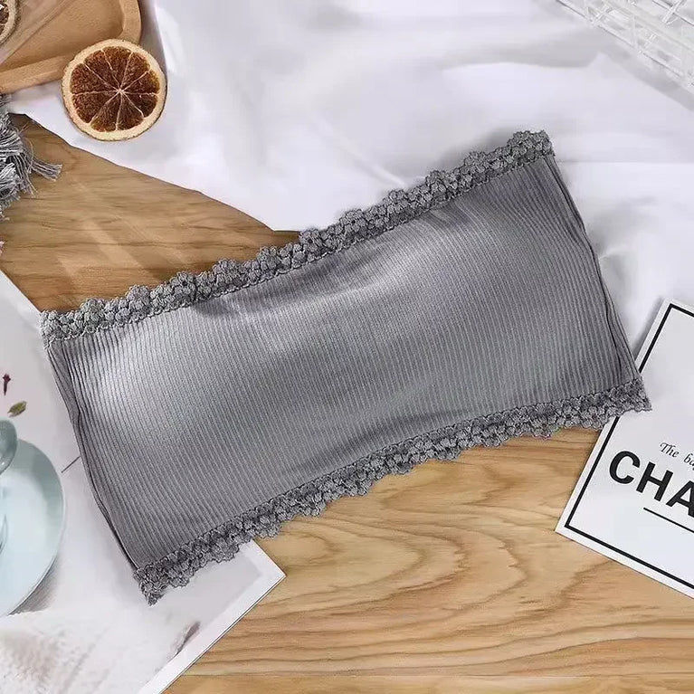 Summer Strapless Seamless Bra – Breathable Lace Chest Wrap