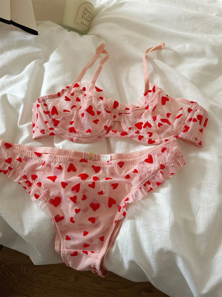 Geometric Lace Push Up Bra & Brief Set – Sexy Underwire Lingerie