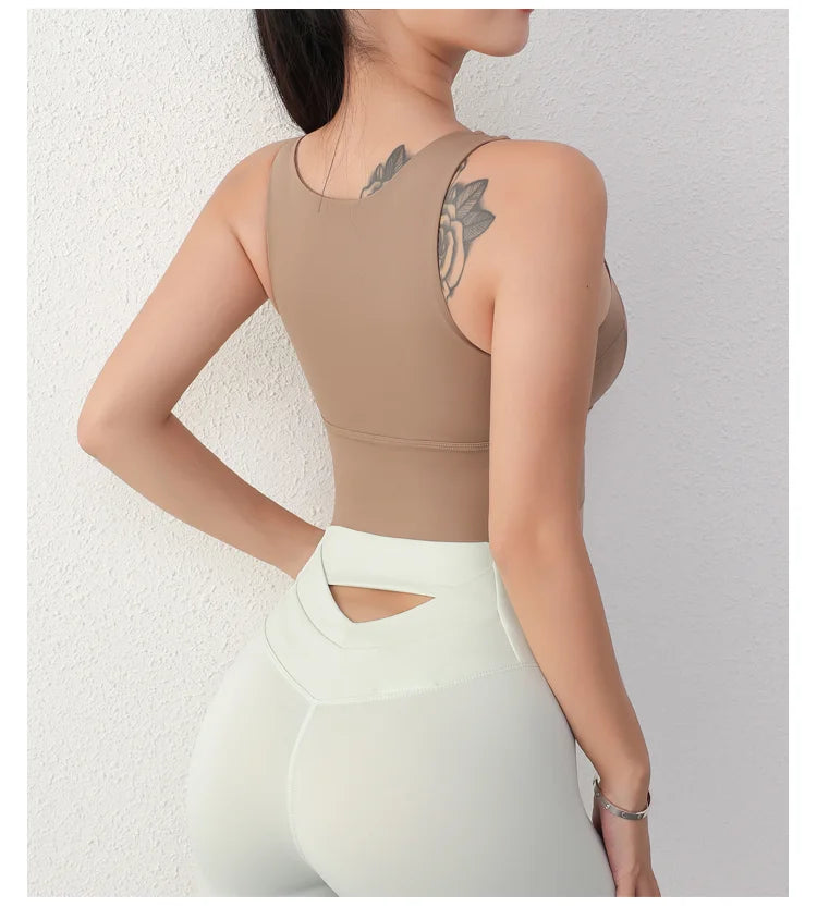 Crazy Seed Fixed-Pad Sports Bra | Athleisure Workout Tank