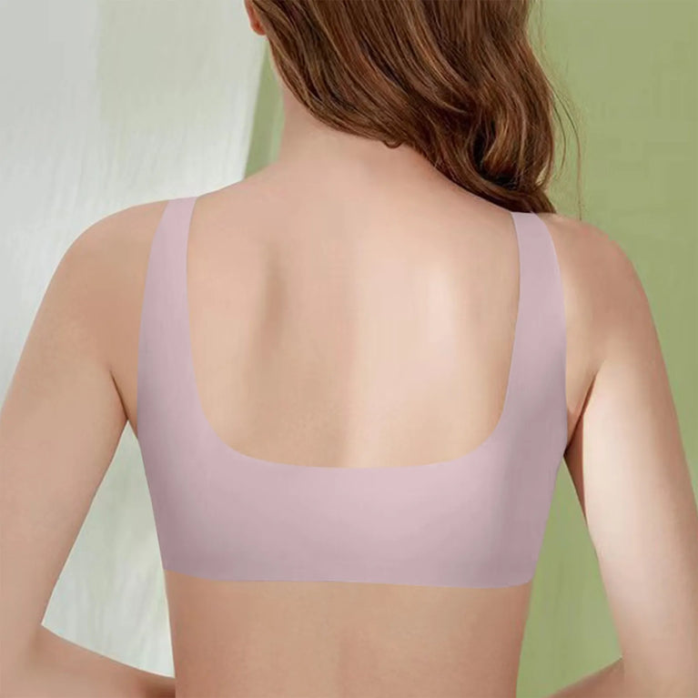 Lace Front-Buckle Vest Bra – Seamless Wireless "Gather" Support