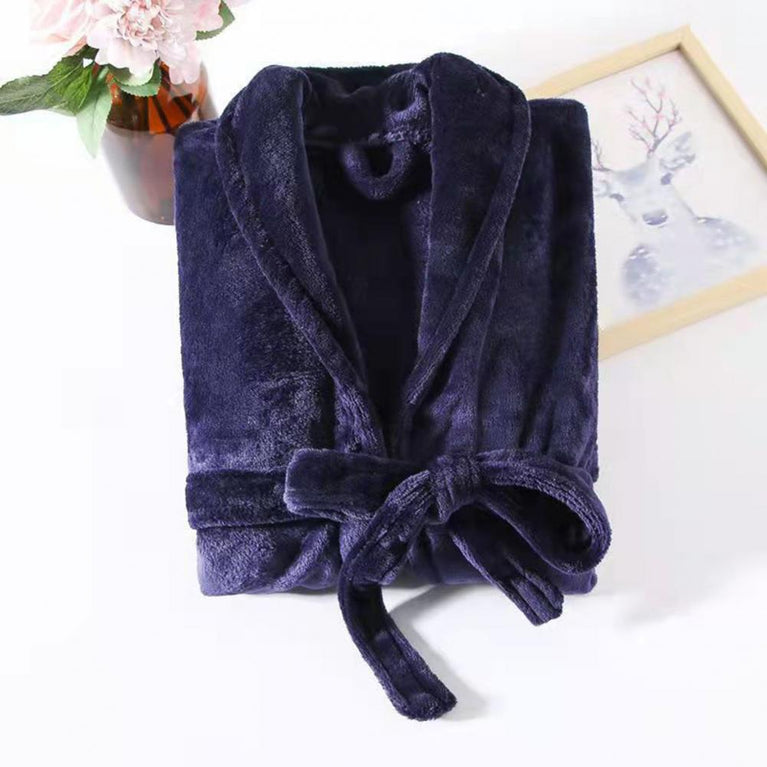 Unisex Fleece Bathrobe | Warm Thick Winter Sleepwear