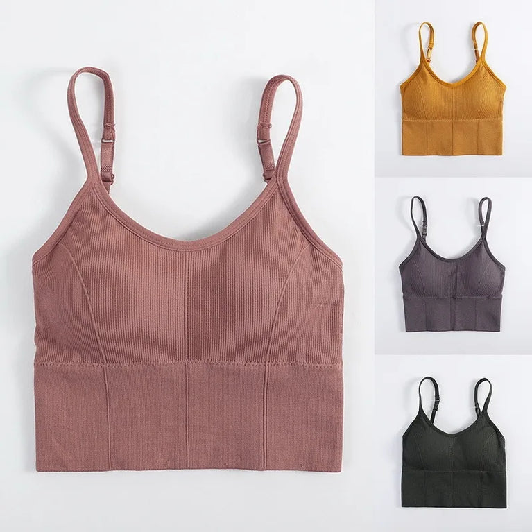 Seamless U-Back Cotton Bralette | Push-Up Yoga Sports Bra