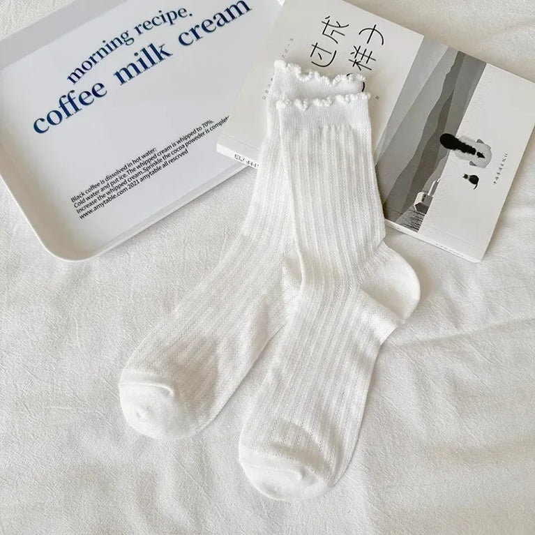 Women Hollow Out Loose Cotton Socks Breathable Summer Style