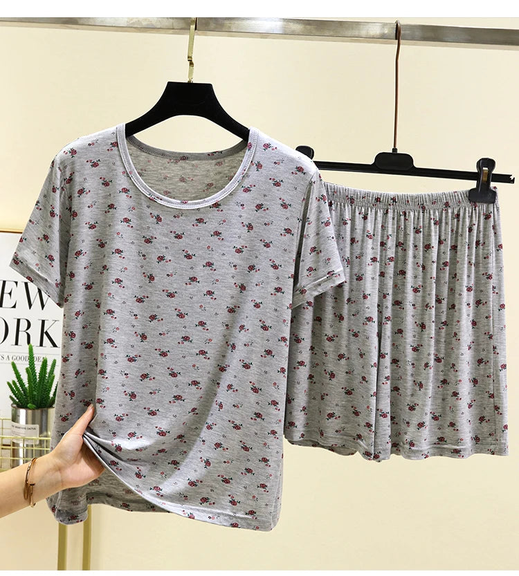 Women’s Modal Floral Pajama Set | Short Sleeve & Shorts