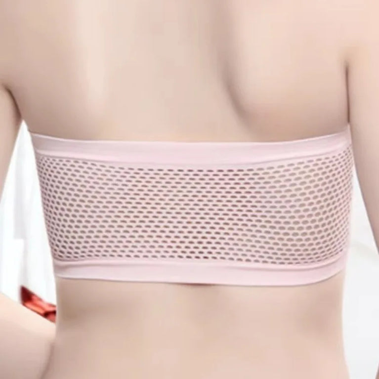 Seamless Mesh Strapless Bra | Sweatproof Summer Crop Top