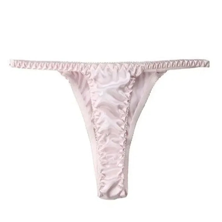 100% Pure Mulberry Silk G-String – Breathable Low-Rise Luxury Thong for Women
