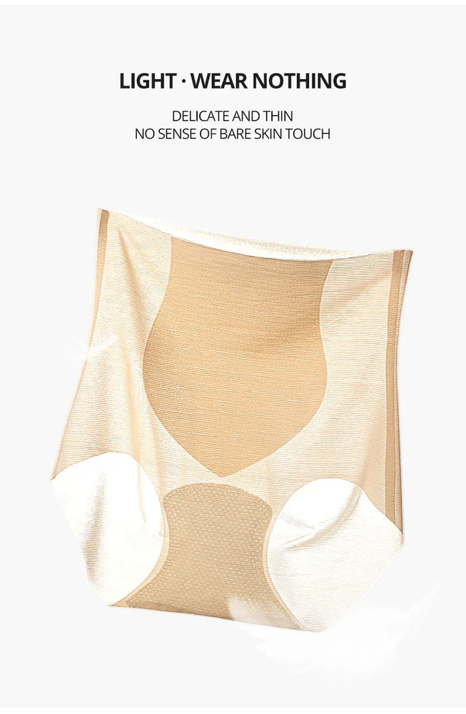 Seamless High-Waist Briefs (3-Pack) – Breathable Ice Silk & Silk Protein Shapewear
