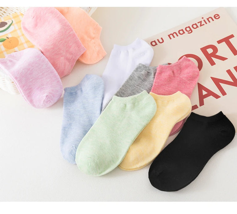 10-Pack Women's Cotton Boat Socks | Breathable Mesh Ankle Socks