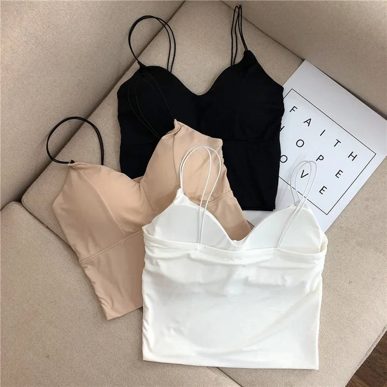 Sexy Ice Silk Camisole & Crop Top – Breathable Summer Comfort