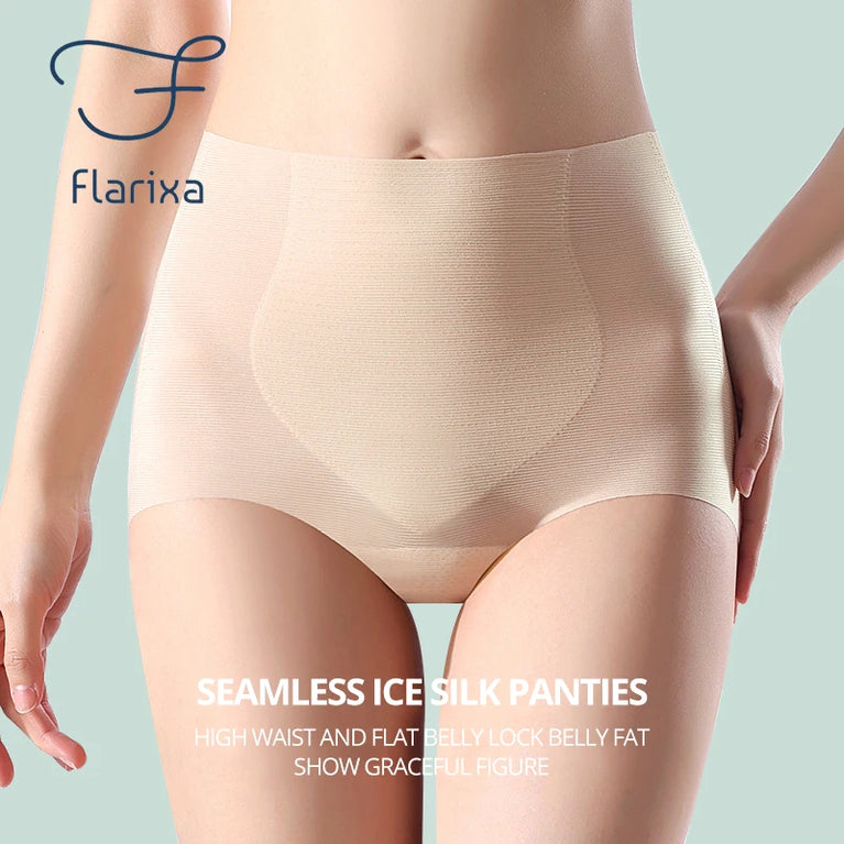 High-Waist Seamless Ice Silk Panties | Tummy Control Shaper
