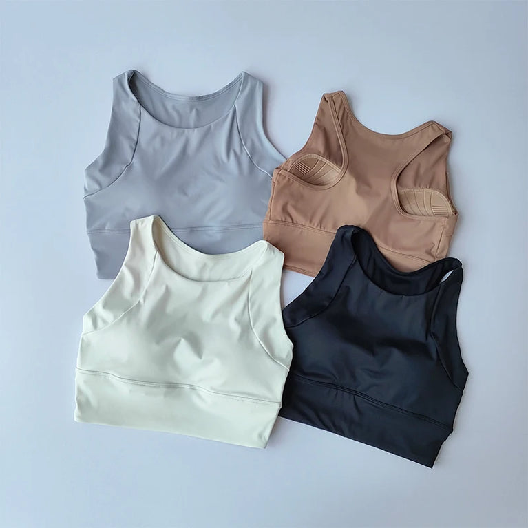 Breathable Seamless Sports Bra – High-Impact Running Support