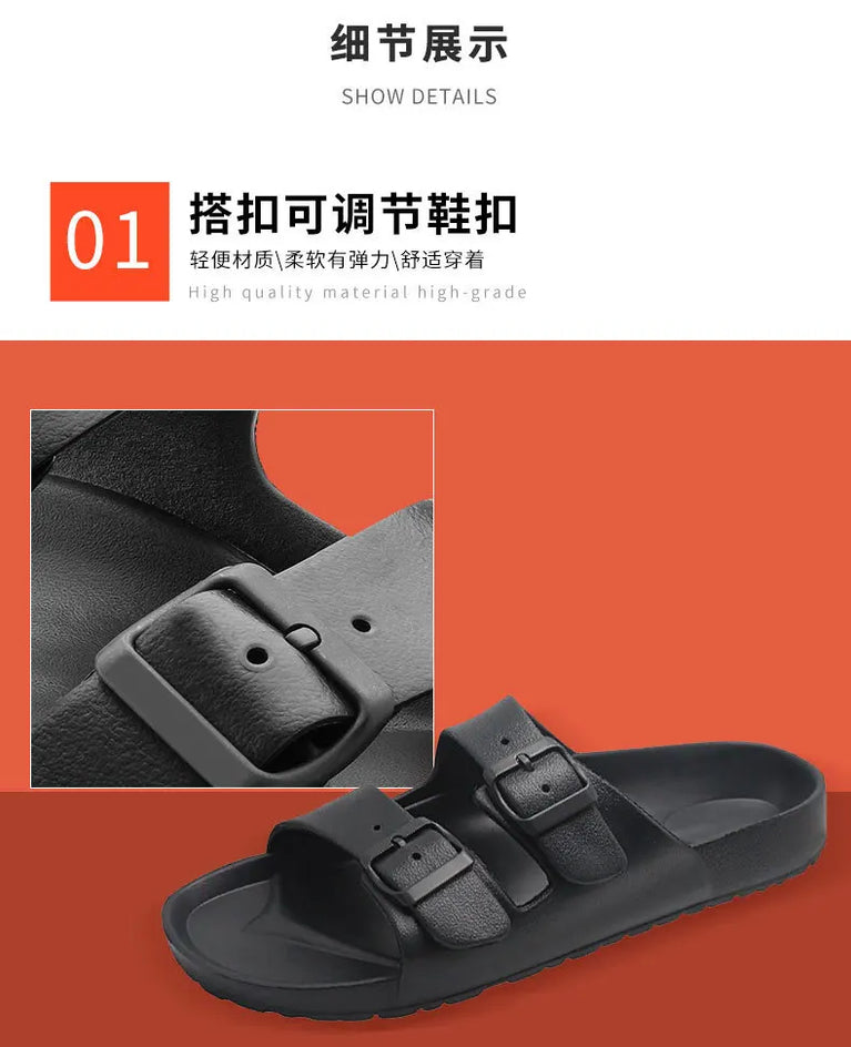 Double Buckle Slides | Thick Sole Anti-Skid Sandals