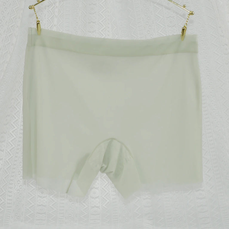 Ultra-Thin Ice Silk Boxer Underwear – High-Waist Seamless Safety Short Pants