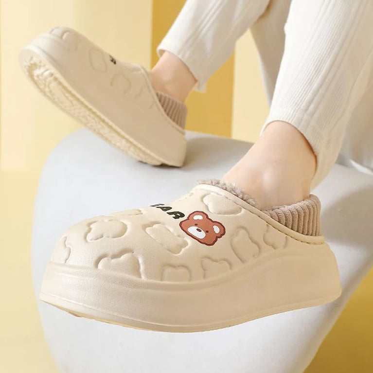 Waterproof Plush Winter Slippers | Warm Anti-Slip Home Shoes