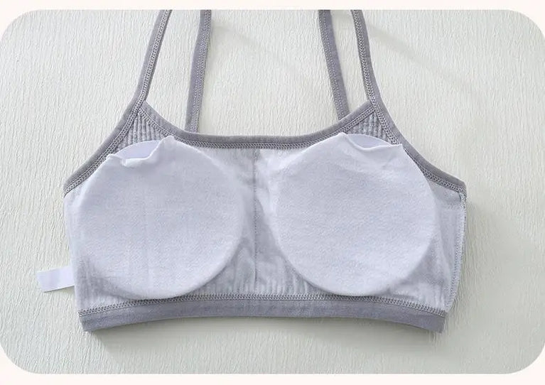 Ribbed Cotton Training Bra | Soft Girls' Sports Vest