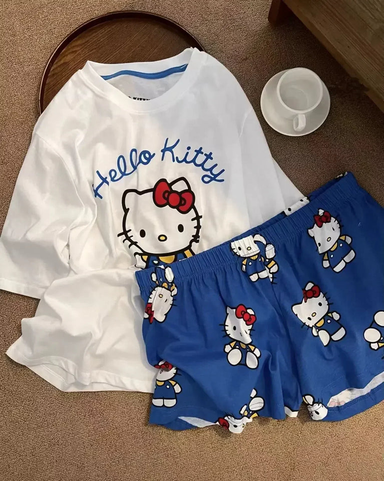 Hello Kitty Summer Pajama Set | Cute Cartoon Short-Sleeve  Specifications