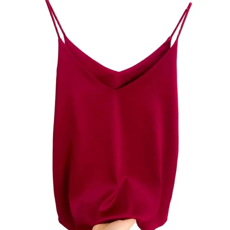 Satin V-Neck Camisole | Y2K Summer Streetwear Tank