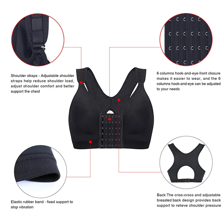 Post-Op Support Bra | Front-Closure Posture Vest