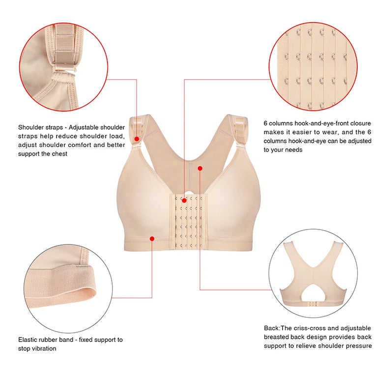 Post-Surgical & Sports Support Bra – High-Impact Compression